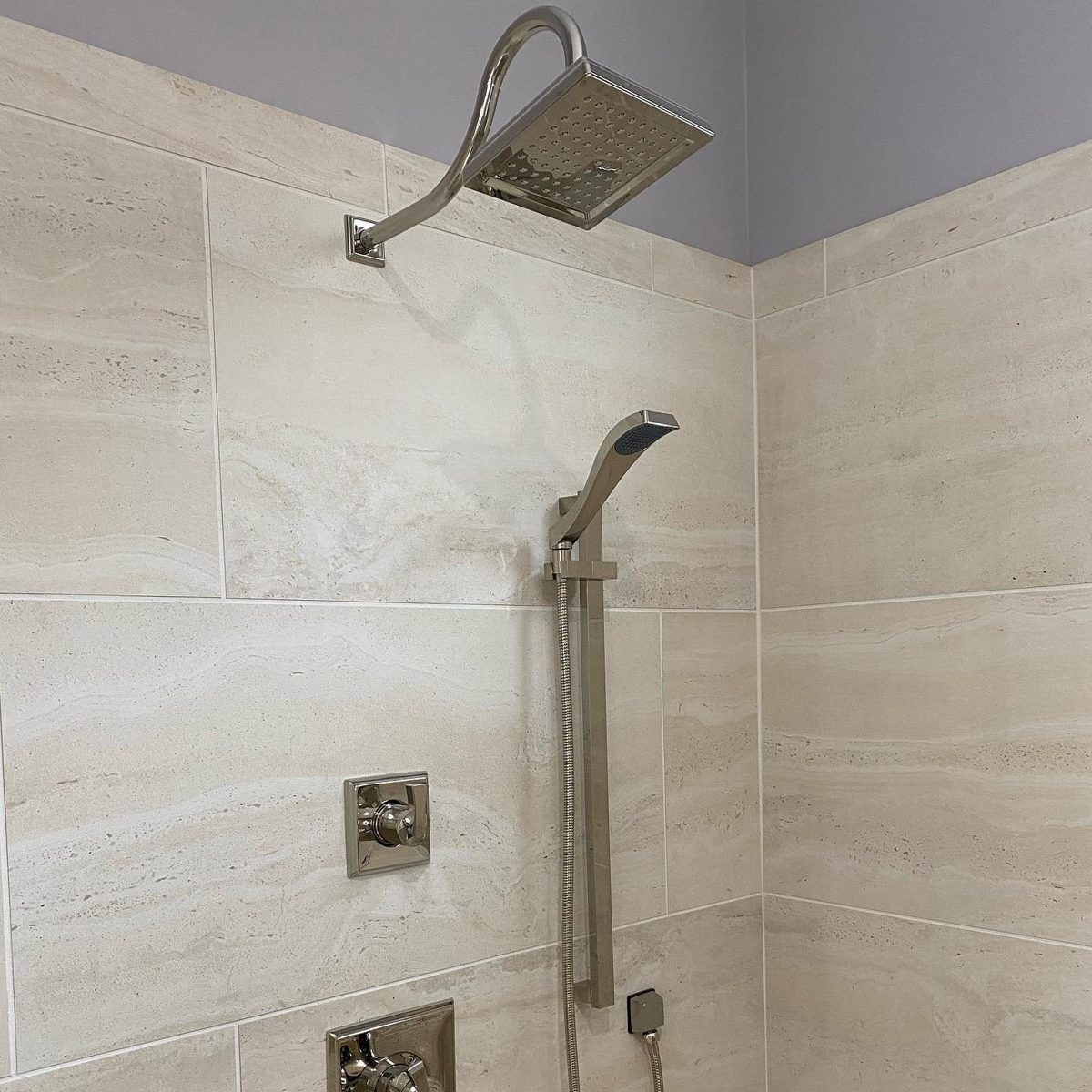 Master bath tiled shower